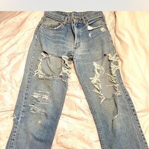 Levi's Distressed Light Blue Jeans